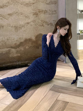 BXOXO party look inspos Sexy V-Neck Womens Dresses Elegant Long Sleeves Bodycon Mermaid Evening Party Long Dress Autumn Fashion Vestidos Female Clothing